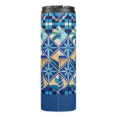 Aangepaste naam Azulejo Tegels Pattern Thermosbeker (Achterkant)