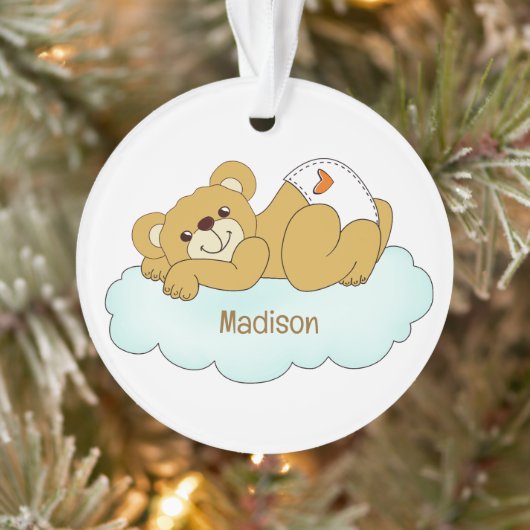Aangepaste naam Baby Beer Teddy Ornament (Boom)