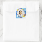 Aangepaste naam Baby Boy Vierkante Sticker (Tas)