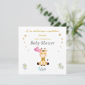 Aangepaste Naam Baby Giraffe ballonnen Baby shower (Staand voorkant)