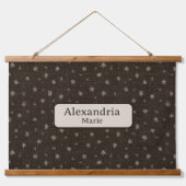 Aangepaste naam Baby Moody Country Brown Nursery D Hangend Wandkleed (Voorkant)