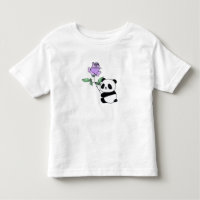 Aangepaste naam baby panda met paarse roos