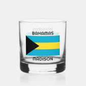 Aangepaste naam Bahamas-vlag Whisky Glas (Achterkant)
