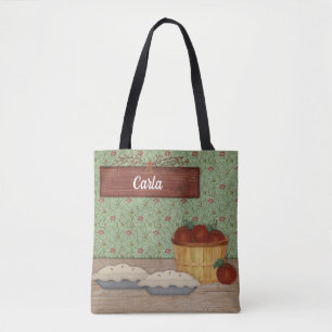 Aangepaste naam bakken Apple Pie Land Canvas tas