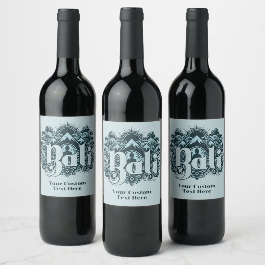 Aangepaste naam Bali Wijn Etiket (Flessen)