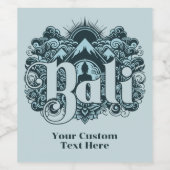 Aangepaste naam Bali Wijn Etiket (Enkel label)