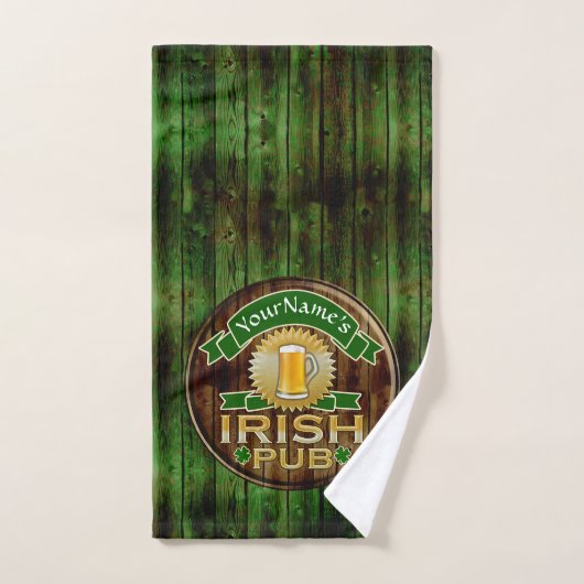Aangepaste naam balk Irish Pub Sign St Patricks Da Handdoeken (Handdoek)