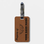 Aangepaste naam Band Bag Label Rock & Roll Country Bagagelabel (Achterkant verticaal)