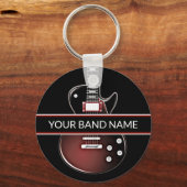 Aangepaste naam: Band Guitar Rock & Roll Musician Sleutelhanger (Voorkant)