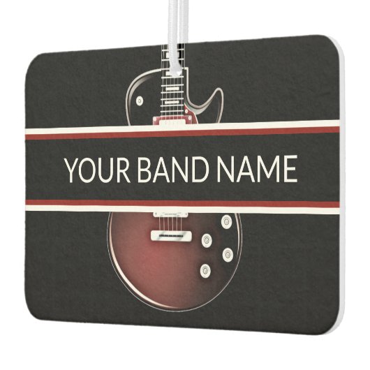 Aangepaste naam band Merch Guitar Rock en Roll Mus Luchtverfrisser (Links)