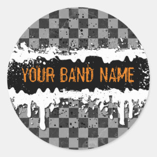 Aangepaste naam Band Merch Punk Rock Musician Musi Ronde Sticker