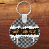 Aangepaste naam: Band Merch Punk Rock Musician Sleutelhanger (Voorkant)