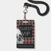 Aangepaste naam band merchandise rock schedel meta badge (Achterkant met lanyard)