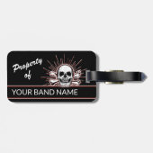 Aangepaste naam Band Skull Botten Rock Punk Music  Bagagelabel (Achterkant horizontaal)