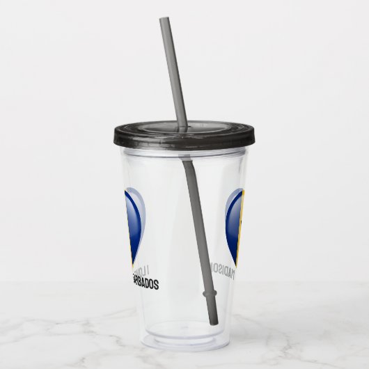 Aangepaste naam Barbados Love Acryl Drinkbeker (Links)