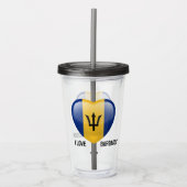 Aangepaste naam Barbados Love Acryl Drinkbeker (Voorkant)