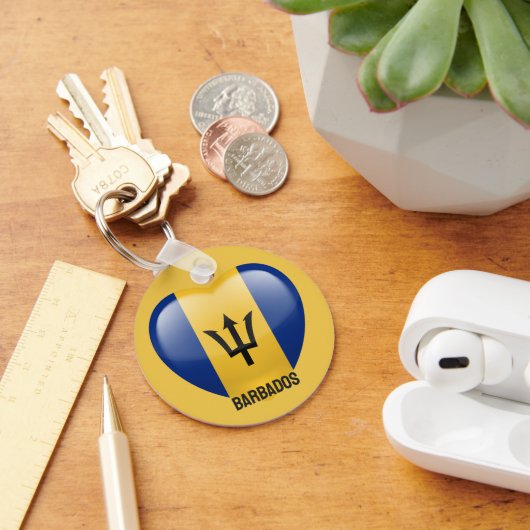 Aangepaste naam Barbados Love Sleutelhanger (Bureau)