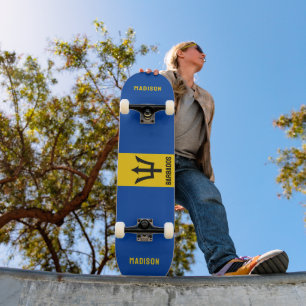 Aangepaste naam Barbados-vlag Skateboard