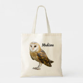 Aangepaste naam Barn Owl Tote Bag (Achterkant)