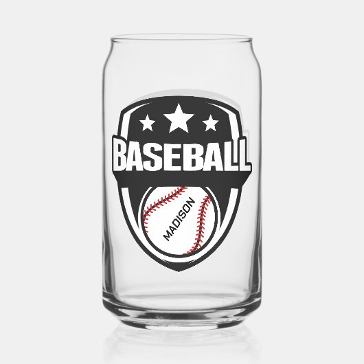 Aangepaste naam Baseball Blikvorm Glas (Voorkant)