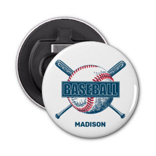 Aangepaste naam Baseball Button Flesopener