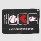 Aangepaste naam Baseball Golfhanddoek (Horizontaal)
