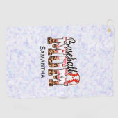 Aangepaste naam Baseball Ma | MOEDERDAG Golfhanddoek (Horizontaal)