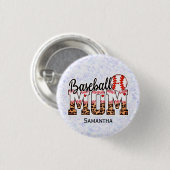 Aangepaste naam Baseball Ma | MOEDERDAG Ronde Button 3,2 Cm (Voorkant /achterkant)