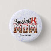 Aangepaste naam Baseball Ma | MOEDERDAG Ronde Button 3,2 Cm (Voorkant)