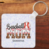 Aangepaste naam Baseball Ma | MOEDERDAG Sleutelhanger (Achterkant)