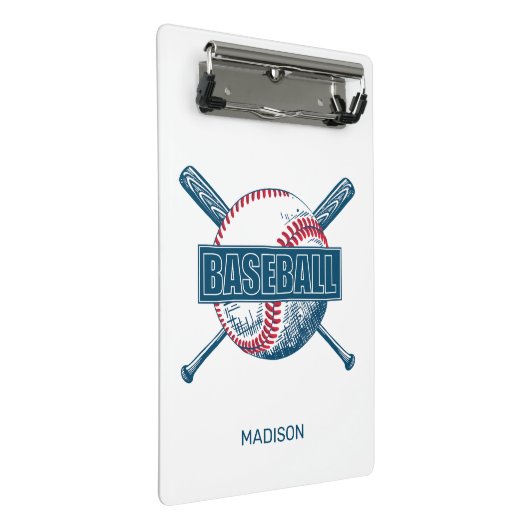 Aangepaste naam Baseball Mini Klembord (Schuin)