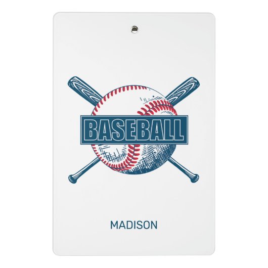 Aangepaste naam Baseball Mini Klembord (Achterkant)