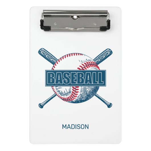 Aangepaste naam Baseball Mini Klembord (Voorkant)