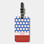 Aangepaste naam Baseball-patroon Bagagelabel (Voorkant verticaal)