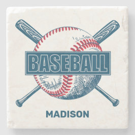 Aangepaste naam Baseball Stenen Onderzetter