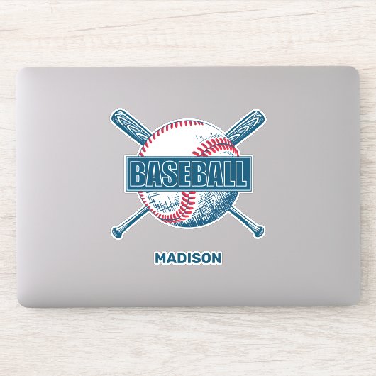 Aangepaste naam Baseball Sticker (Computer)