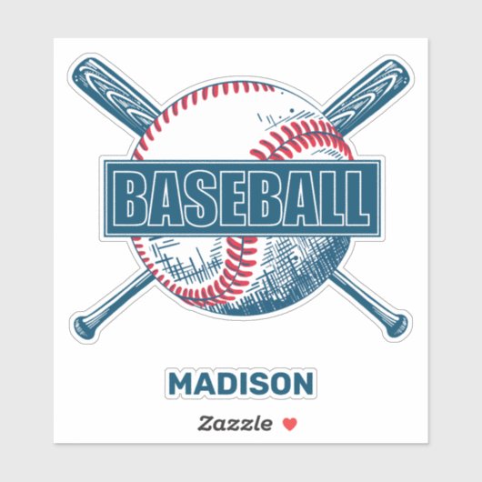 Aangepaste naam Baseball Sticker (Vel)