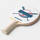 Aangepaste naam Baseball Tafeltennisbatje (Voorkant Gekanteld)
