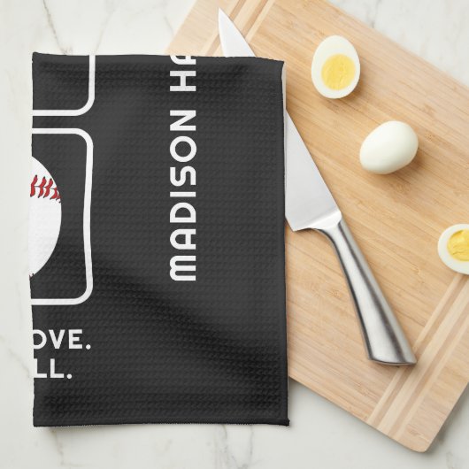 Aangepaste naam Baseball Theedoek (Quarter Fold)