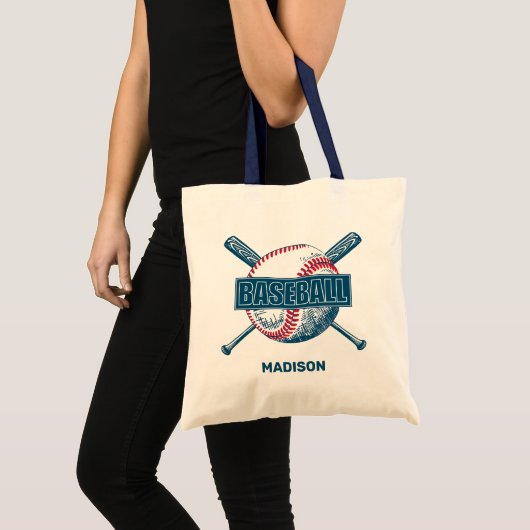 Aangepaste naam Baseball Tote Bag (Voorkant (product))