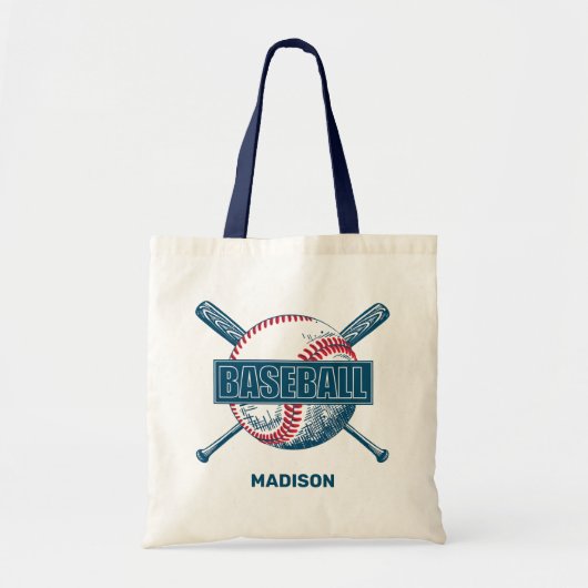 Aangepaste naam Baseball Tote Bag (Voorkant)