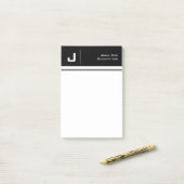 Aangepaste naam Basic Clean Simple Minimalist Blac Post-it® Notes (Op bureau)
