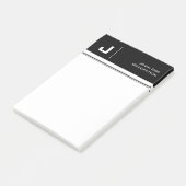 Aangepaste naam Basic Clean Simple Minimalist Blac Post-it® Notes (Schuin)