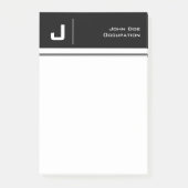 Aangepaste naam Basic Clean Simple Minimalist Blac Post-it® Notes (Voorkant)