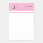 Aangepaste naam Basic Clean Simple Minimalist Pink Post-it® Notes (Voorkant)