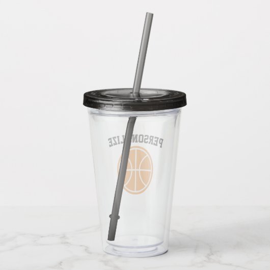 Aangepaste naam basketbal acryltumglas acryl drinkbeker (Achterkant)