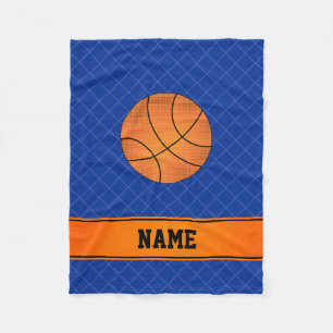 Aangepaste naam basketbal blauwe crisishaard kruis fleece deken