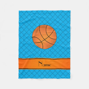 Aangepaste naam basketbal blauwe crisishaard kruis fleece deken