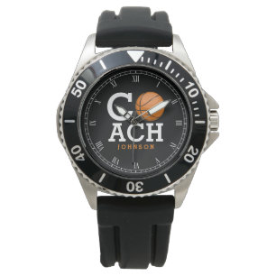 Aangepaste naam Basketbal Coach Horloge