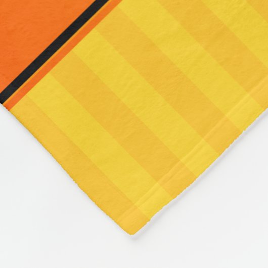 Aangepaste naam basketbal gele strepen fleece deken (Hoek)